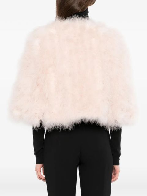Yves Salomon feather cropped coat - Pink