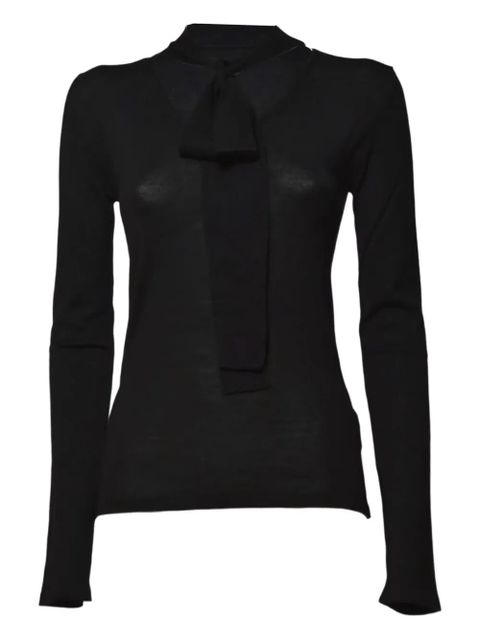 SOLOTRE tie-neck sweater - Black - zdjęcie produktu nr 1
