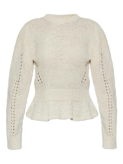 Ulla Johnson peplum puff-sleeve sweater - Neutrals - zdjęcie produktu nr 1