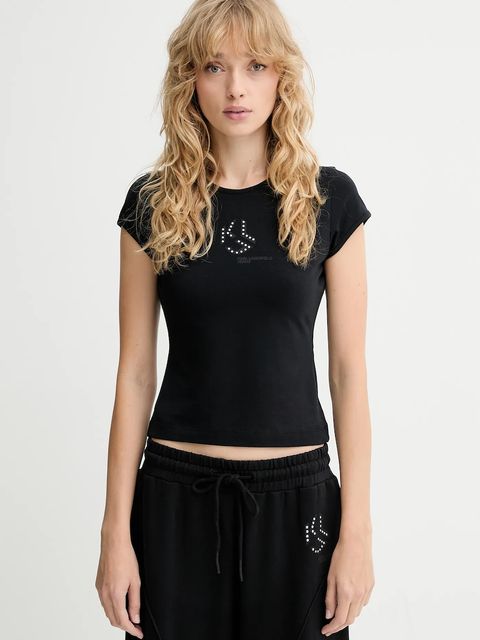 Karl Lagerfeld Jeans t-shirt damski kolor czarny A4W17018 - zdjęcie produktu nr 1