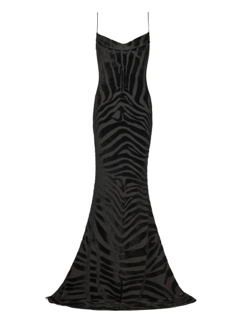 Balmain zebra-print maxi dress - Black - zdjęcie produktu nr 1