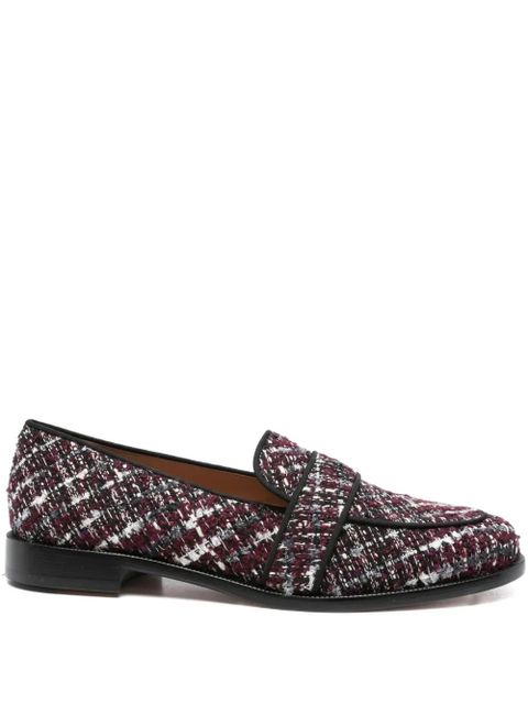 Aquazzura tweed check loafers - Red - zdjęcie produktu nr 1