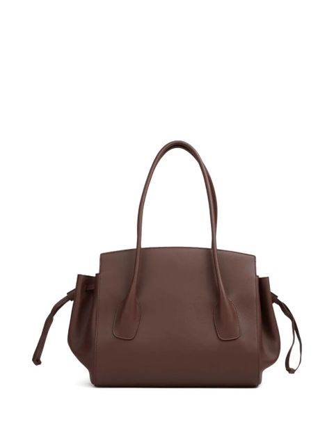 Jil Sander Voyage drawstring leather tote bag - Brown