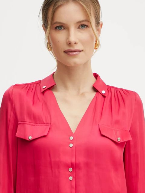 Morgan koszula CIBILE damska kolor czerwony regular z kołnierzykiem klasycznym CIBILE