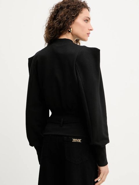 Versace Jeans Couture bluza bawełniana damska kolor czarny gładka 79HAI300 F0010