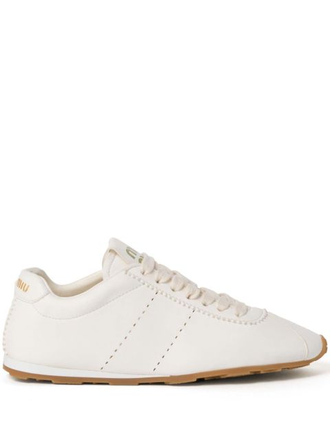 Miu Miu Plume nappa leather sneakers - White - zdjęcie produktu nr 1