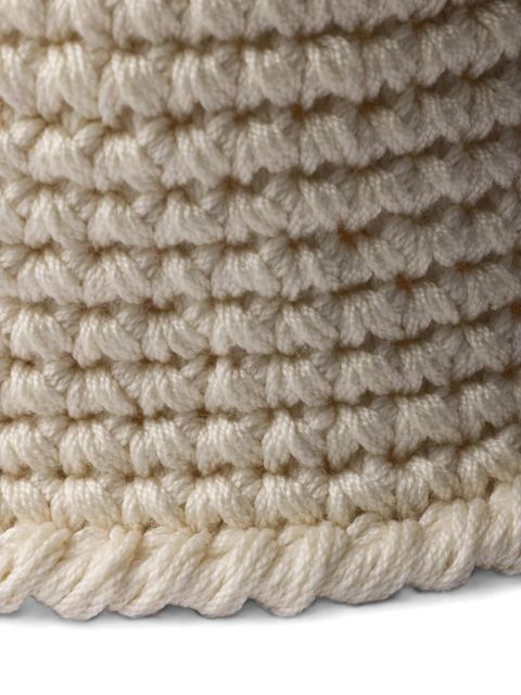 Prada crochet bucket hat - White