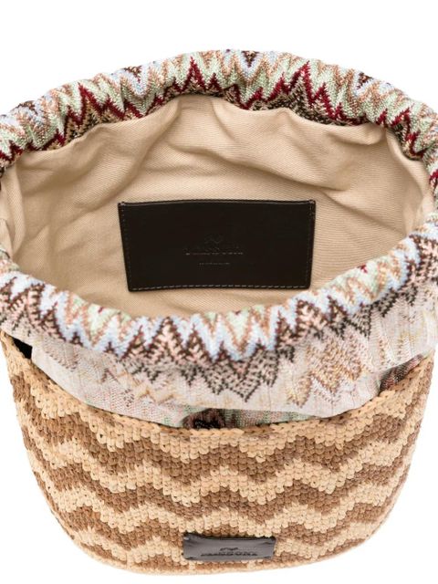 Missoni zig-zag top handle bucket bag - Neutrals