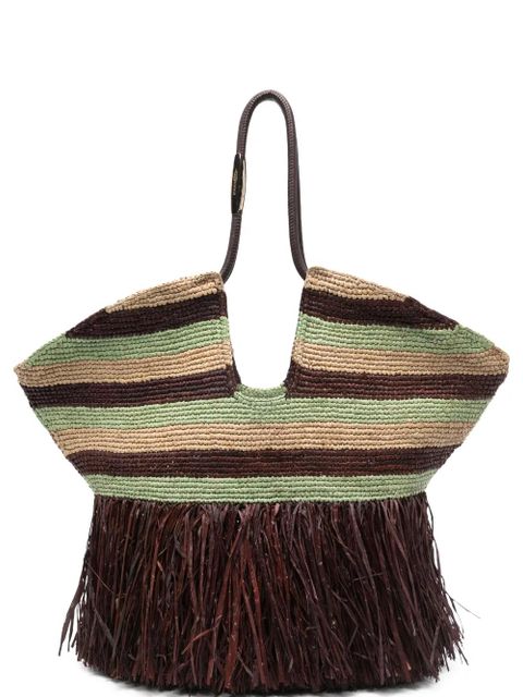 ZIMMERMANN large Goldentime striped fringed tote bag - Red - zdjęcie produktu nr 1