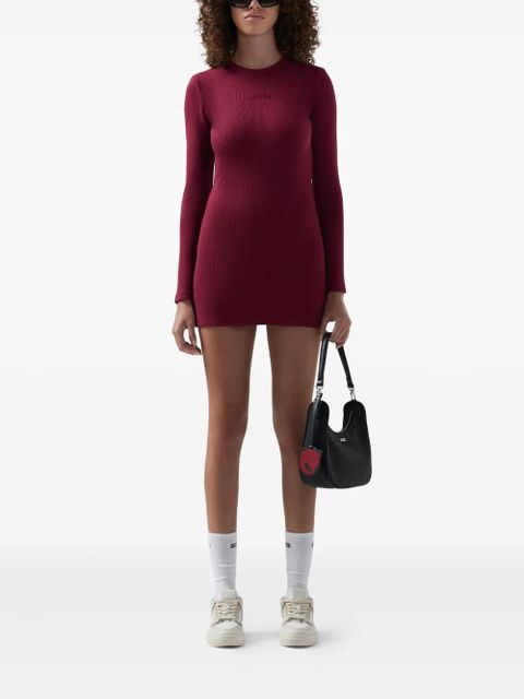 GCDS ribbed long-sleeve dress - Red