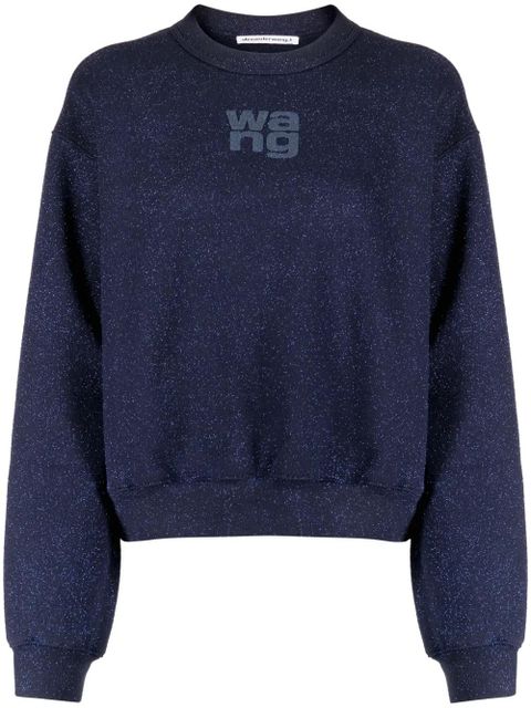 Alexander Wang glitter-effect terry sweatshirt - Blue - zdjęcie produktu nr 1