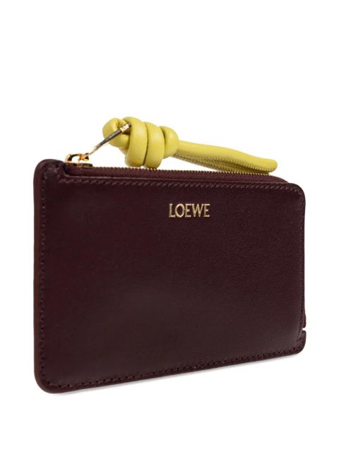 LOEWE knot-detail zip-fastening card holder - Red - zdjęcie produktu nr 2