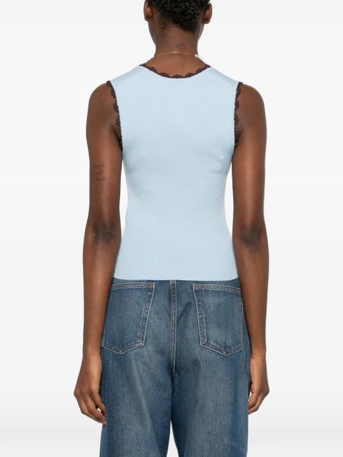 SANDRO crochet-trim top - Blue