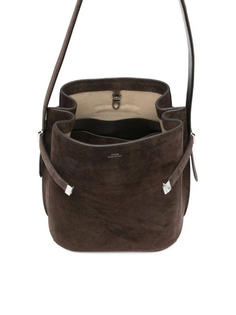 TOTEME suede-leather shoulder bag - Brown