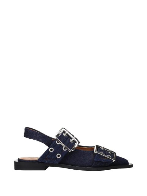 GANNI buckle-detail eyelet sandals - Blue - zdjęcie produktu nr 1