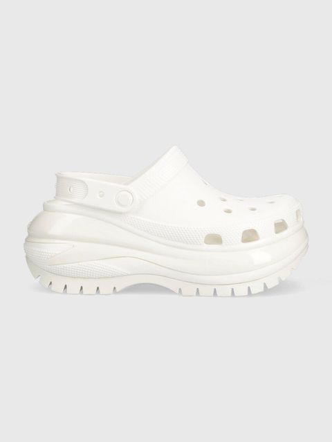 Crocs klapki Classic Mega Crush Clog damskie kolor biały na platformie 207988 - zdjęcie produktu nr 1