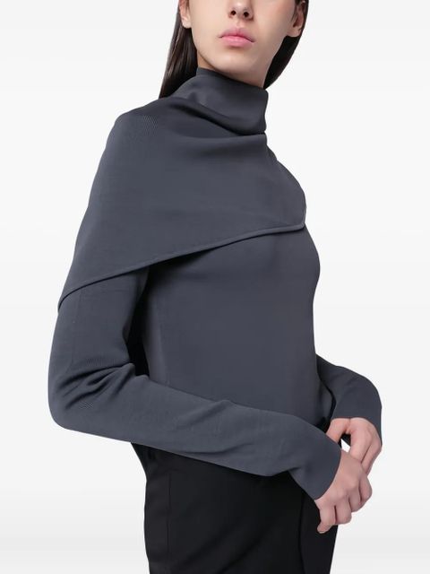 ENTIRE STUDIOS scarf-detail turtleneck top - Grey