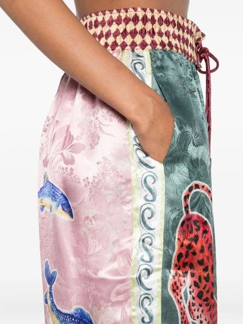 ALEMAIS Rochester animal-print drawstring shorts - Green