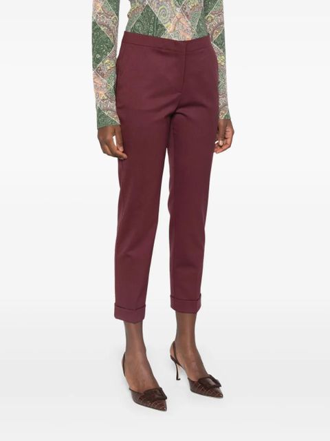 ETRO cropped wool trousers - Red