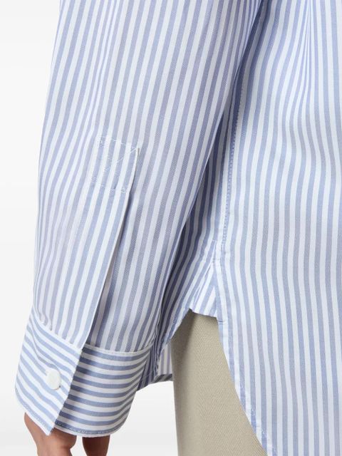 Tod's striped poplin shirt - Blue