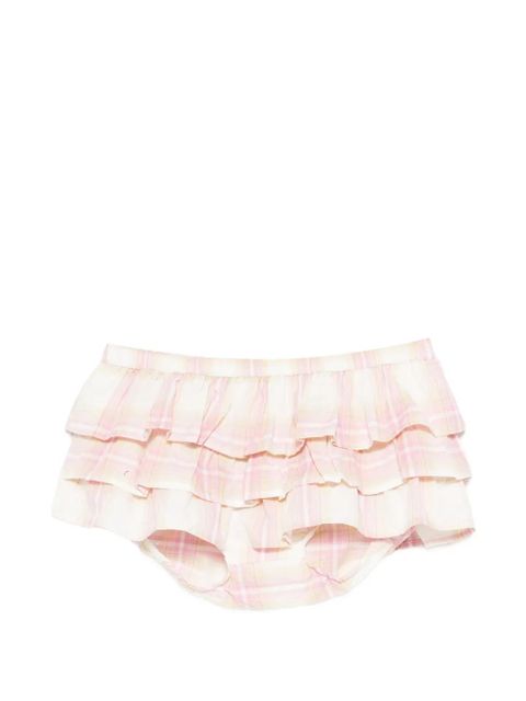 Gimaguas Jardin plaid-patern ruffled shorts - Pink - zdjęcie produktu nr 1