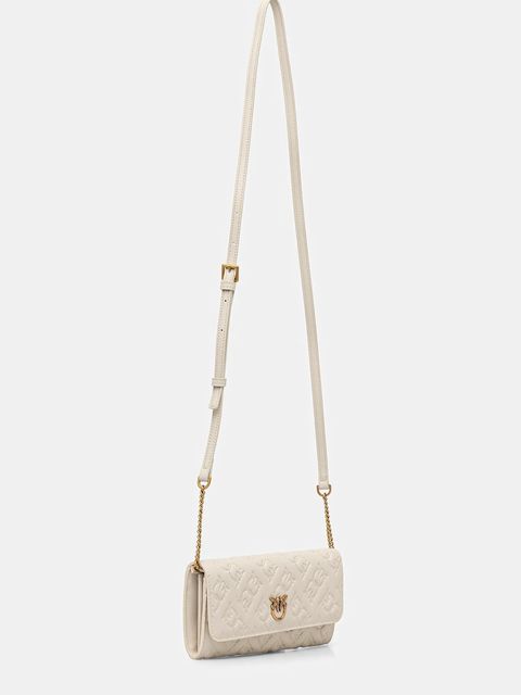 Pinko kopertówka skórzana kolor beżowy 103765 A1YB