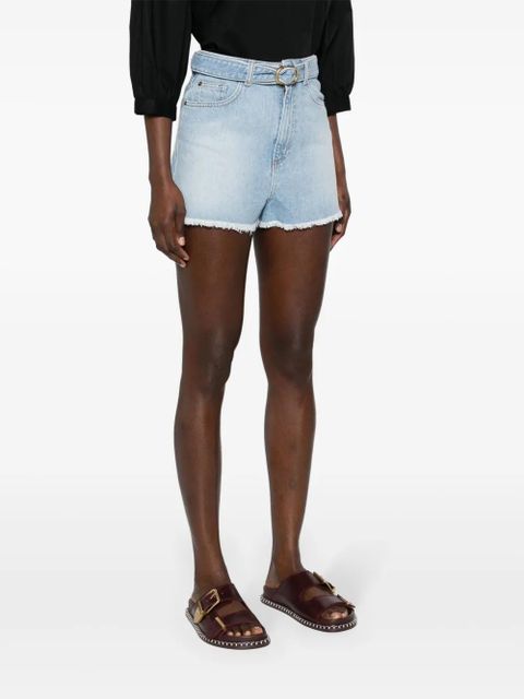 TWINSET belted denim shorts - Blue