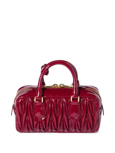 Miu Miu Arcadie matelassé patent leather bag - Red - zdjęcie produktu nr 2