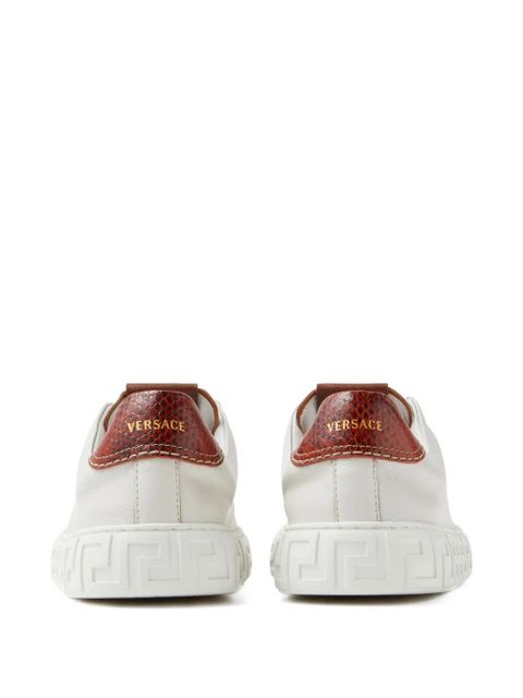 Versace Greca leather sneakers - White