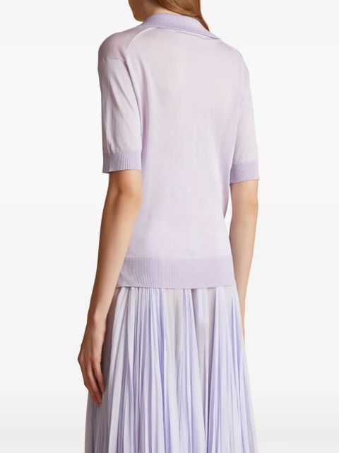 KHAITE The Julita V-neck polo top - Purple