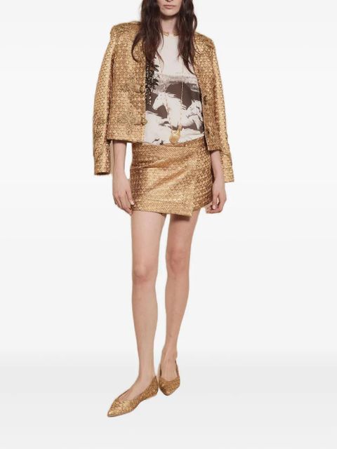 Johanna Ortiz scale-pattern wrap mini skirt - Gold - zdjęcie produktu nr 2
