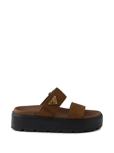 Prada nubuck slides - Brown - zdjęcie produktu nr 1