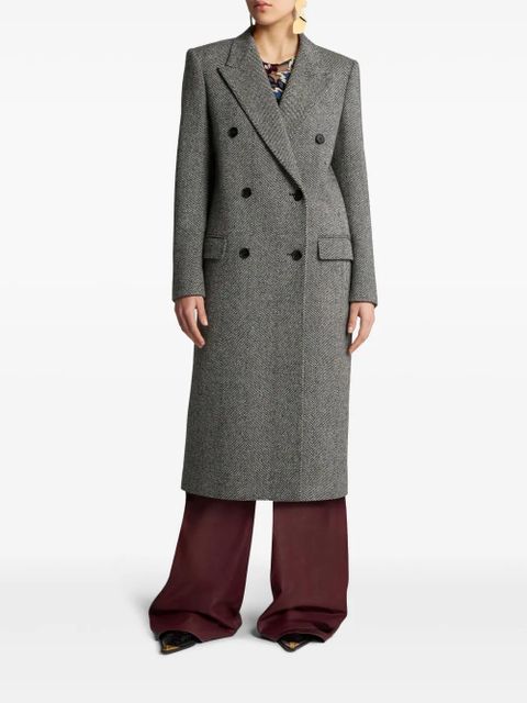ETRO herringbone-pattern double-breasted coat - Black - zdjęcie produktu nr 2