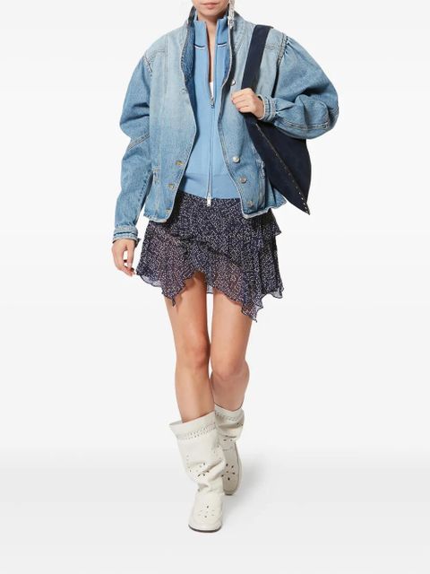 MARANT ÉTOILE Lolita ruffled-hem mini skirt - Blue - zdjęcie produktu nr 2