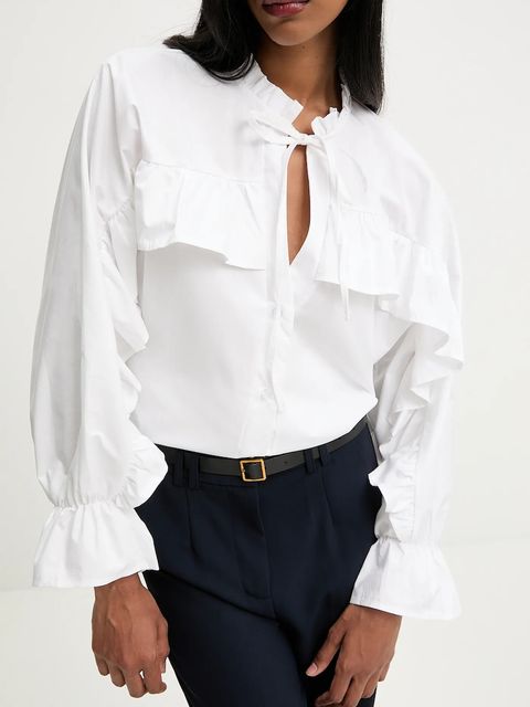 Answear.LAB koszula damska kolor biały relaxed z wiązanym dekoltem - zdjęcie produktu nr 1