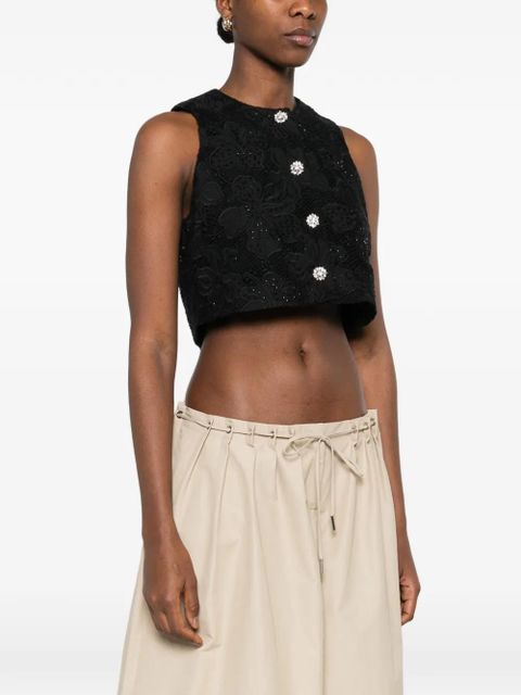 SANDRO button-embellished top - Black