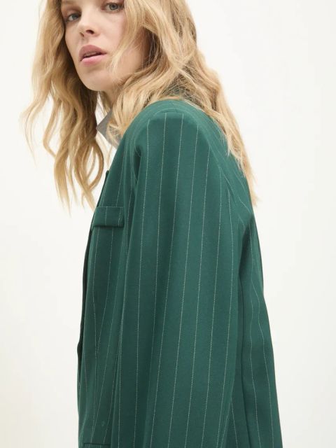 Answear.LAB marynarka kolor zielony jednorzędowa wzorzysta