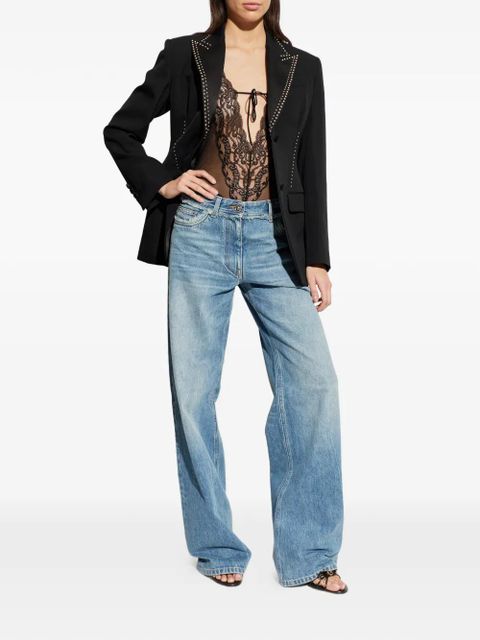 Versace embroidered lace-trim bodysuit - Black - zdjęcie produktu nr 2