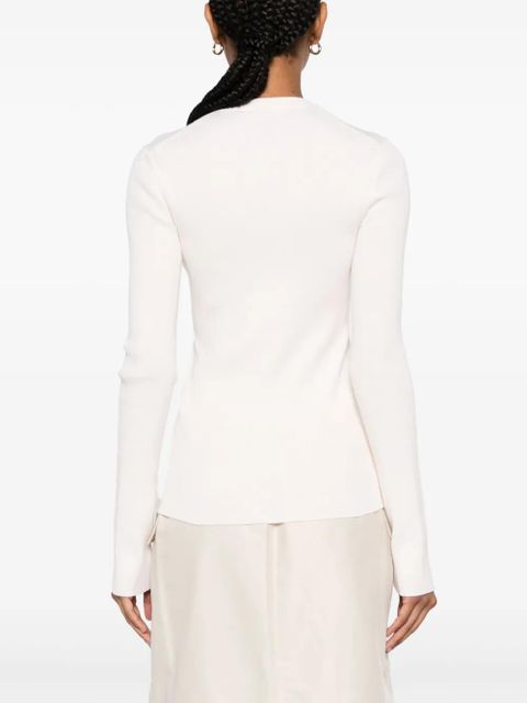 Jil Sander logo-patch ribbed-knit top - Neutrals