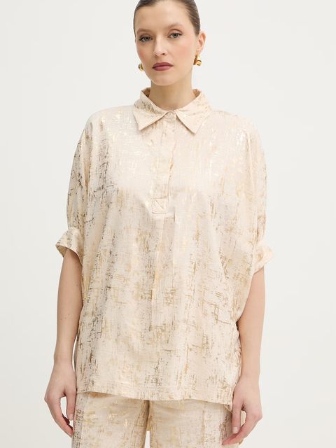 Silvian Heach bluzka z dodatkiem lnu SILIA - zdjęcie produktu nr 1