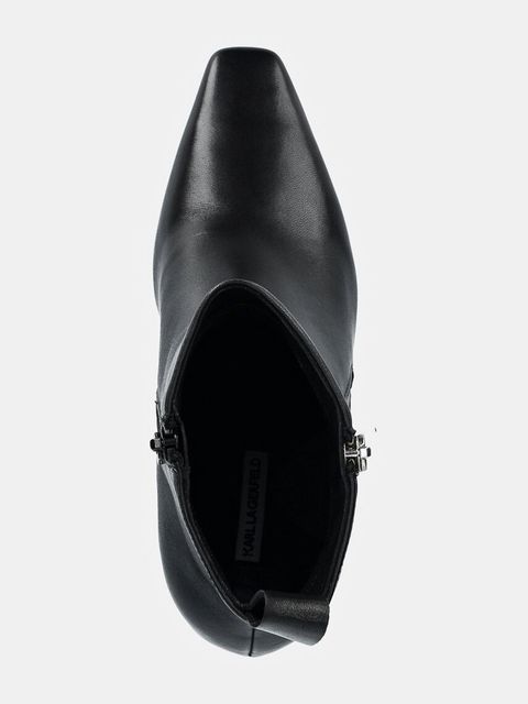 Karl Lagerfeld botki skórzane KL TOWER damskie kolor czarny na słupku KL33964