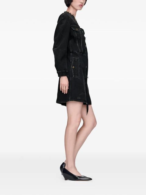 Maison Margiela V-neck flap-pockets mini dress - Black