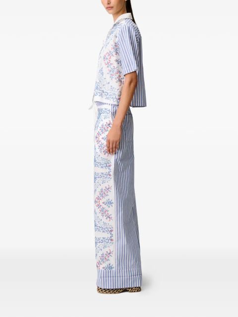 Claudie Pierlot stripe-pattern cotton shirt - White