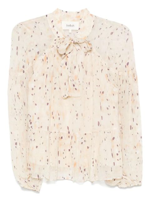Ba&Sh Kamala bow-detailed printed blouse - Neutrals - zdjęcie produktu nr 1