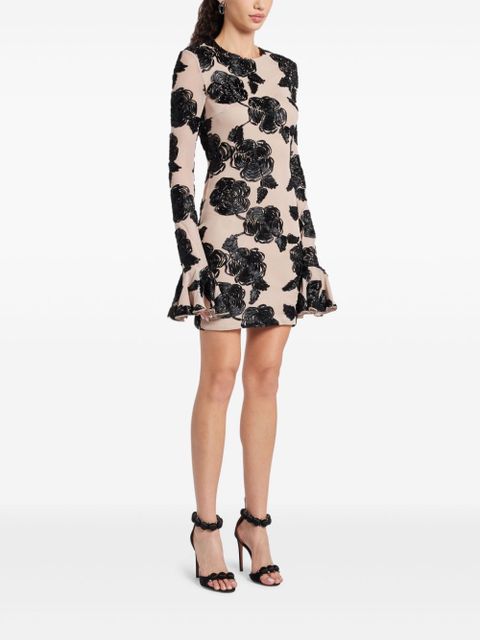 ROTATE BIRGER CHRISTENSEN flower-mesh mini dress - Neutrals