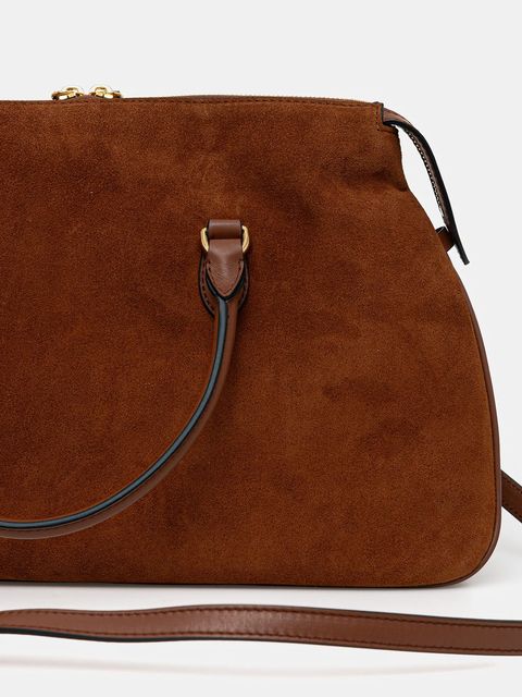 Pollini torebka zamszowa kolor brązowy PC4406PP0N QD1