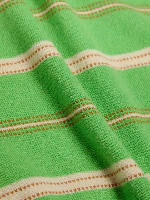 Guest In Residence Collegiate striped cashmere polo jumper - Green - zdjęcie produktu nr 2