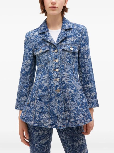 GANNI floral-print denim jacket - Blue - zdjęcie produktu nr 2