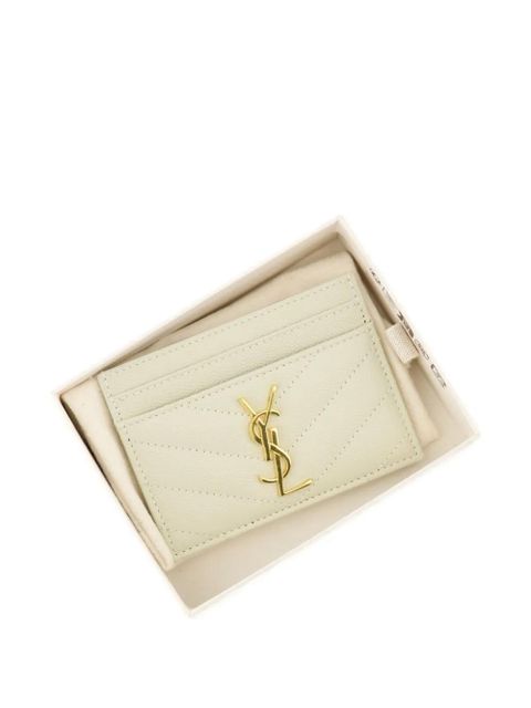 Saint Laurent Cassandre card holder - Neutrals