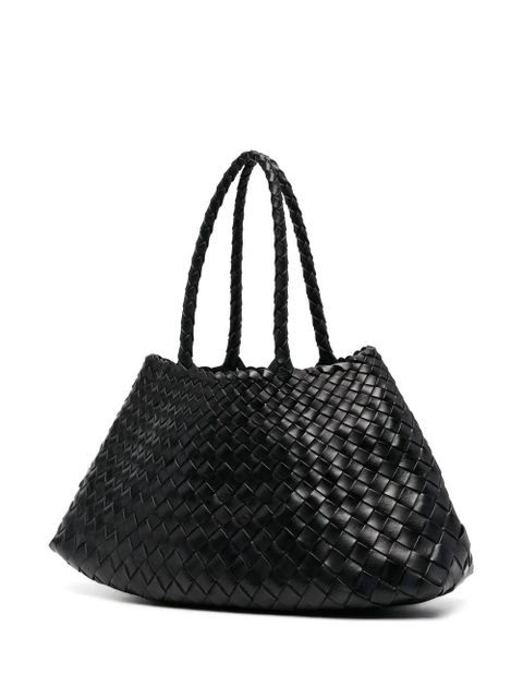DRAGON DIFFUSION Santa Croce interwoven leather tote bag - Black